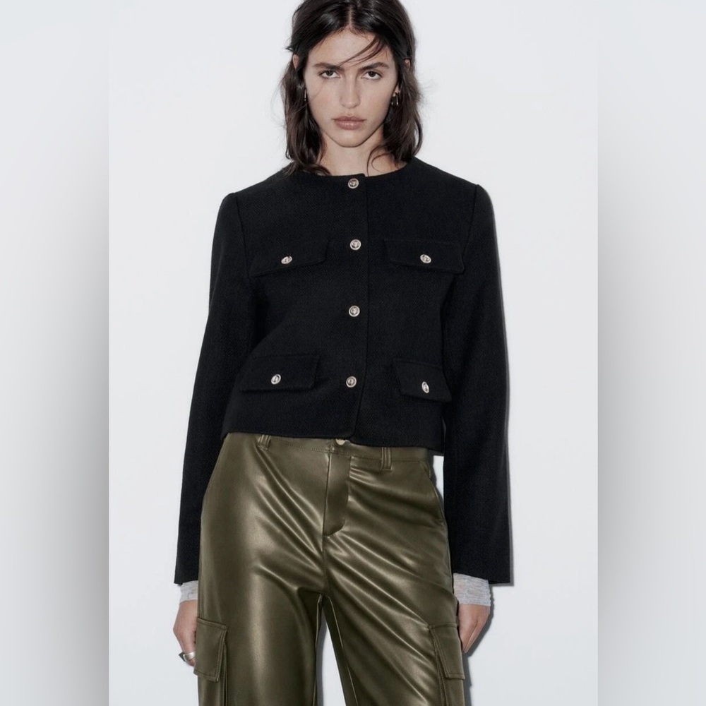 Zara cropped jacket with flaps 3046/278